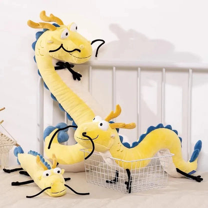 Peluche dragon jaune chinois