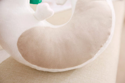 Peluche dragon long blanc et vert