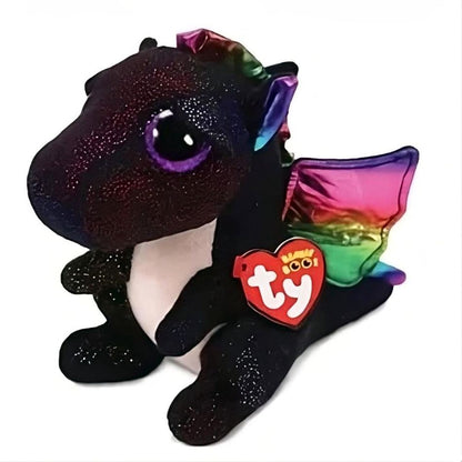 Peluche dragon noir doux compagnon magique enfant