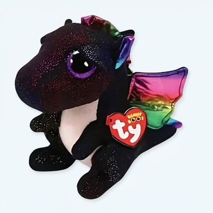 Peluche dragon noir doux compagnon magique enfant