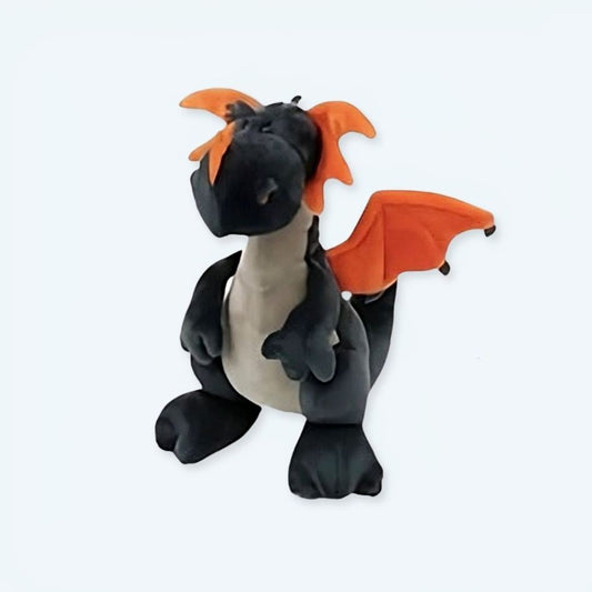 Peluche dragon noir velours magique enfant câlin
