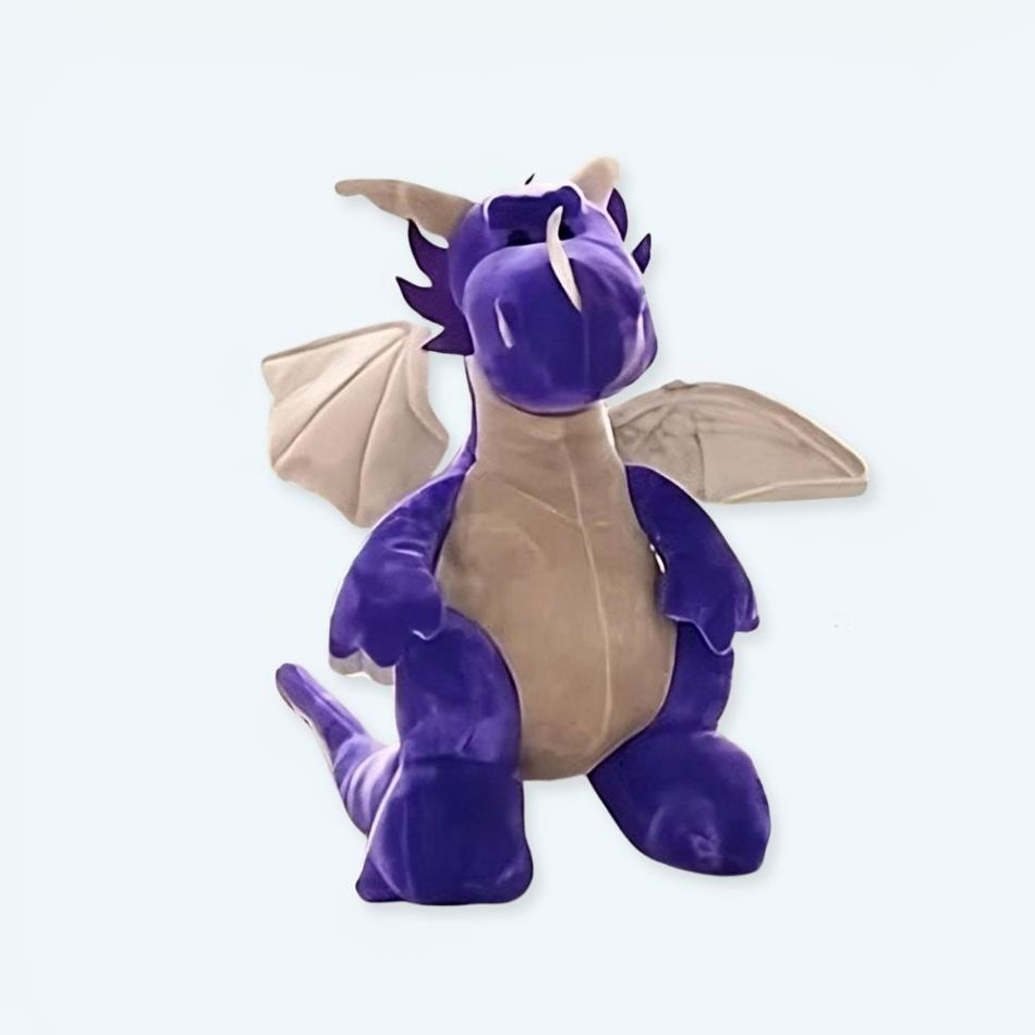 Peluche dragon violet doux magique enfant câlin