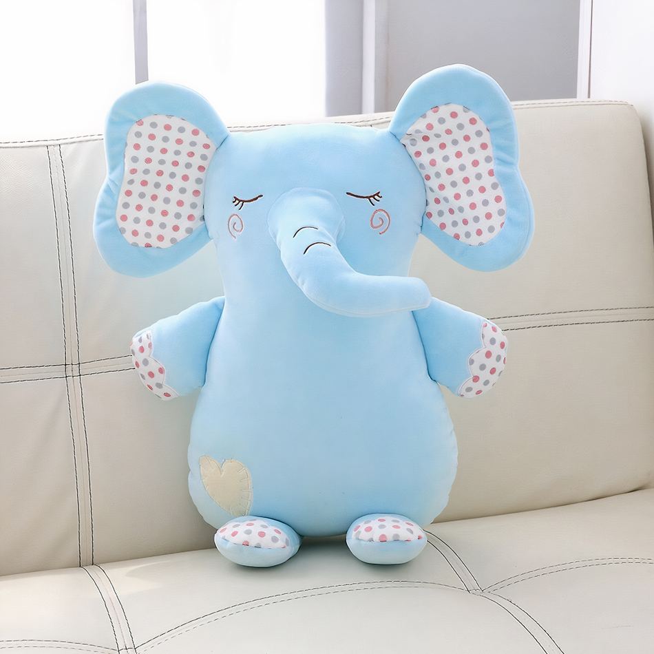 Peluche éléphant bleu doux pour enfant câlin