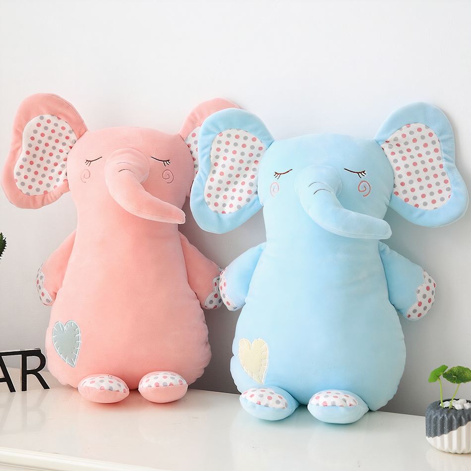 Peluche éléphant bleu doux pour enfant câlin