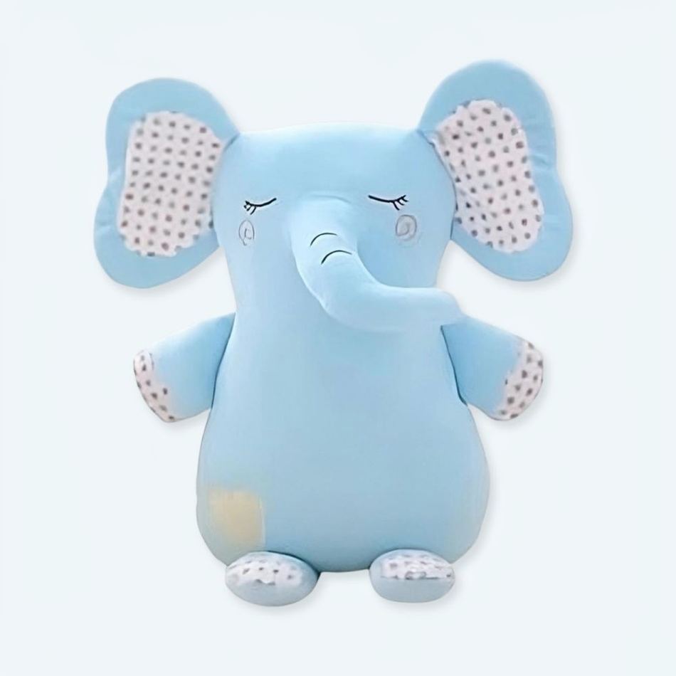 Peluche éléphant bleu doux pour enfant câlin