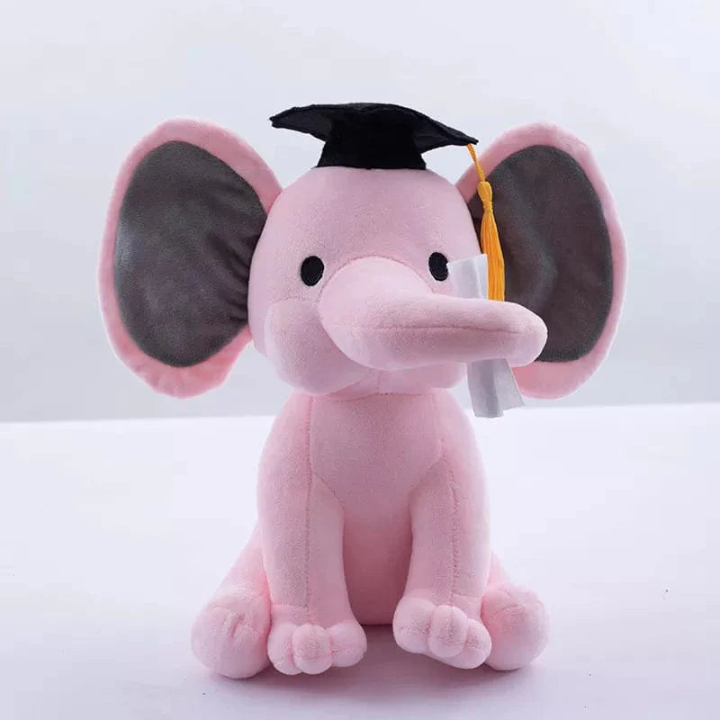 Peluche Éléphant diplômé avec sa Trompe Tordue