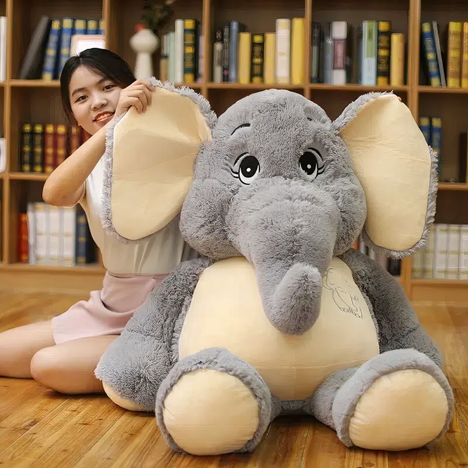 Peluche éléphant géant doux chambre enfant déco cozy
