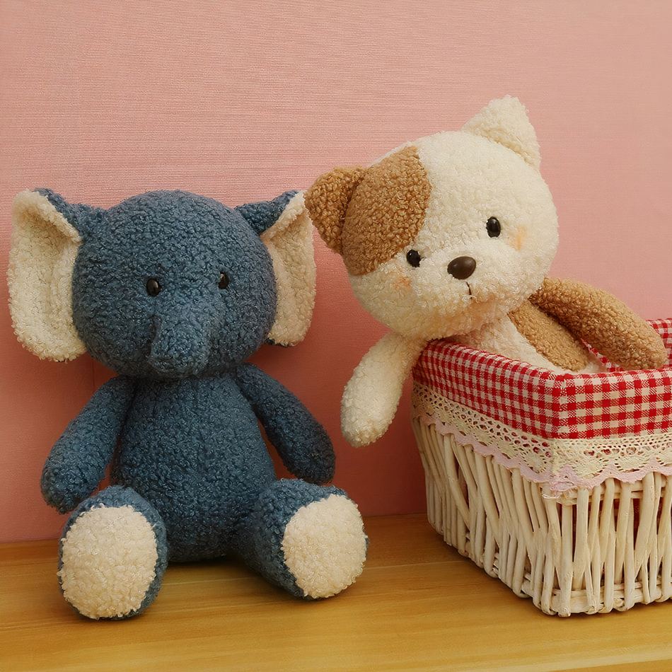 Peluche éléphant gris doux câlin enfant chambre cosy