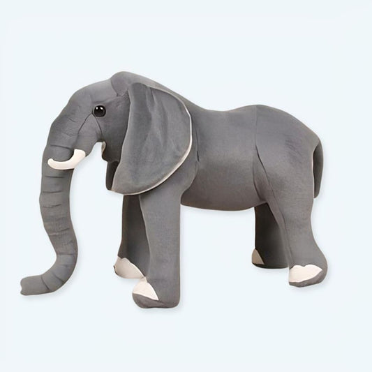 Peluche éléphant gris doux enfant câlin réaliste