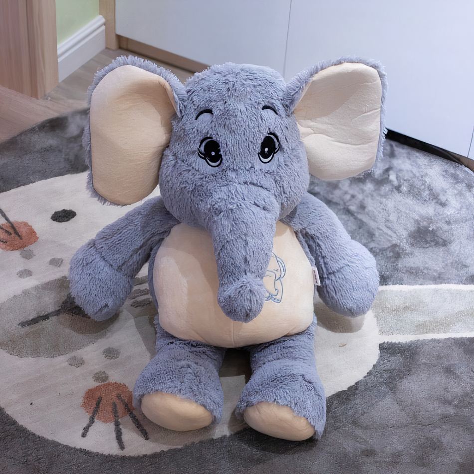 Peluche éléphant gris géant doux câlin chambre enfant
