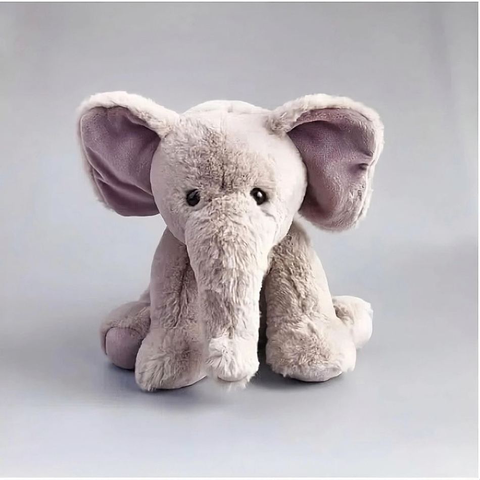 Peluche éléphant gris velours câlin enfant chambre