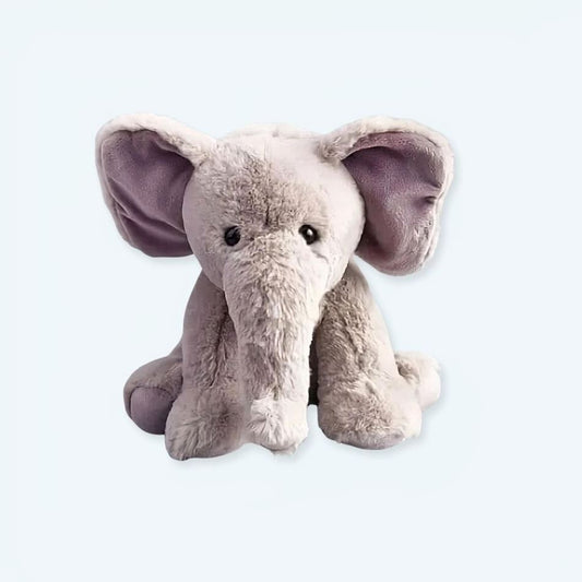 Peluche éléphant gris velours câlin enfant chambre