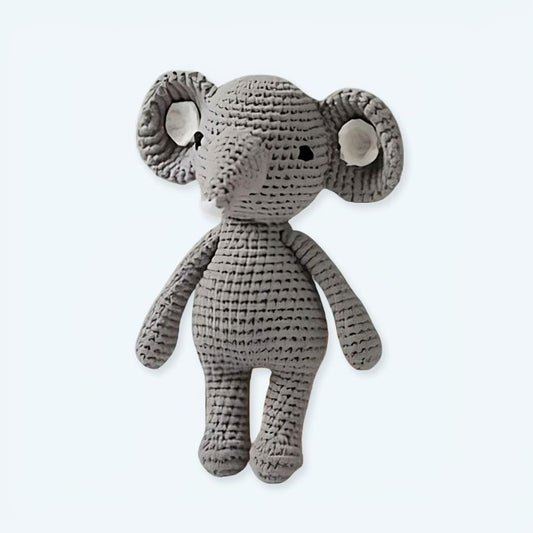 Peluche éléphant hochet tricot doux enfant jeux