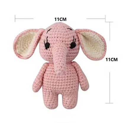 Peluche éléphant rose crochet doux enfant câlin
