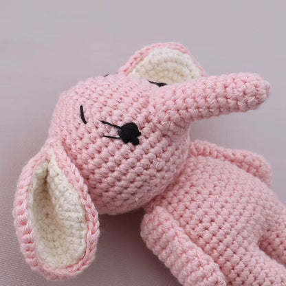 Peluche éléphant rose crochet doux enfant câlin