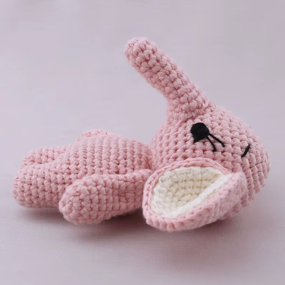 Peluche éléphant rose crochet doux enfant câlin