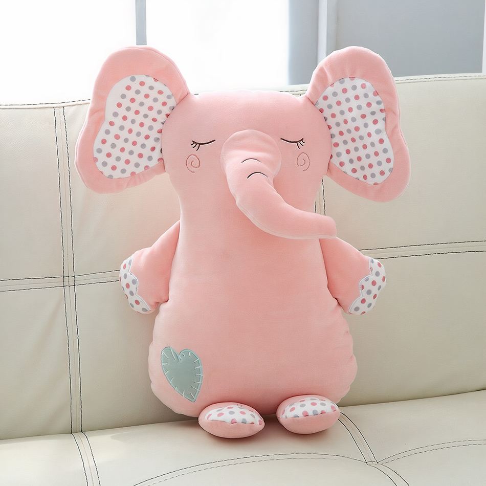 Peluche éléphant rose douce câlin chambre enfant