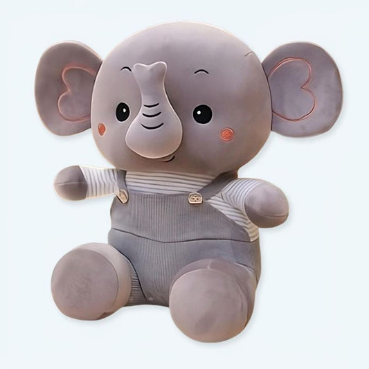 Peluche éléphant salopette colorée douce enfant cadeau