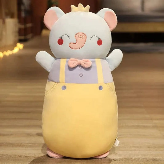Peluche éléphant squishmallow roi content et bleu