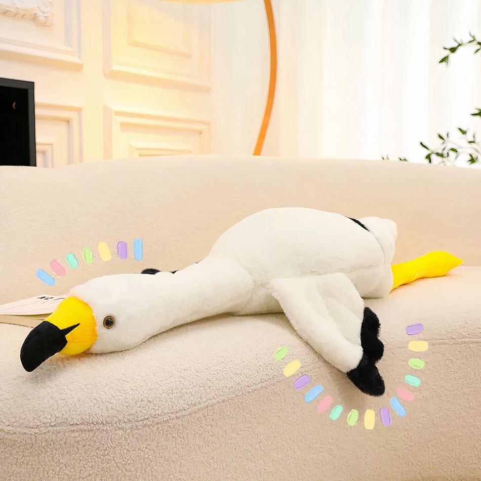 Peluche flamant rose blanc géant doux déco chambre