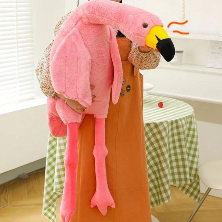 Peluche flamant rose blanc géant doux déco chambre