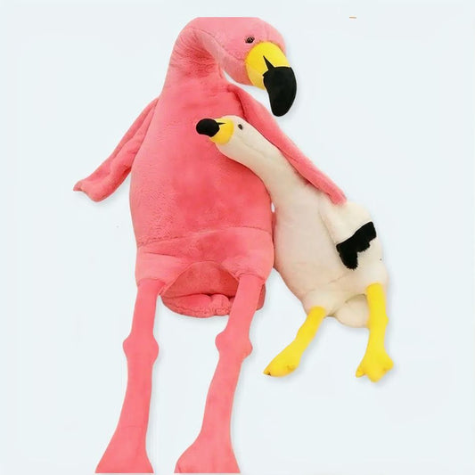 Peluche flamant rose blanc géant doux déco chambre