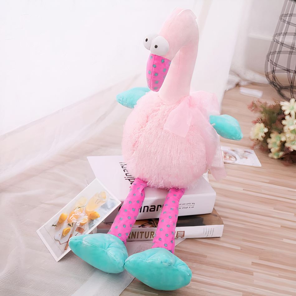Peluche flamant rose drôle doux enfant chambre déco