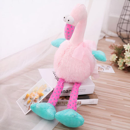 Peluche flamant rose drôle doux enfant chambre déco