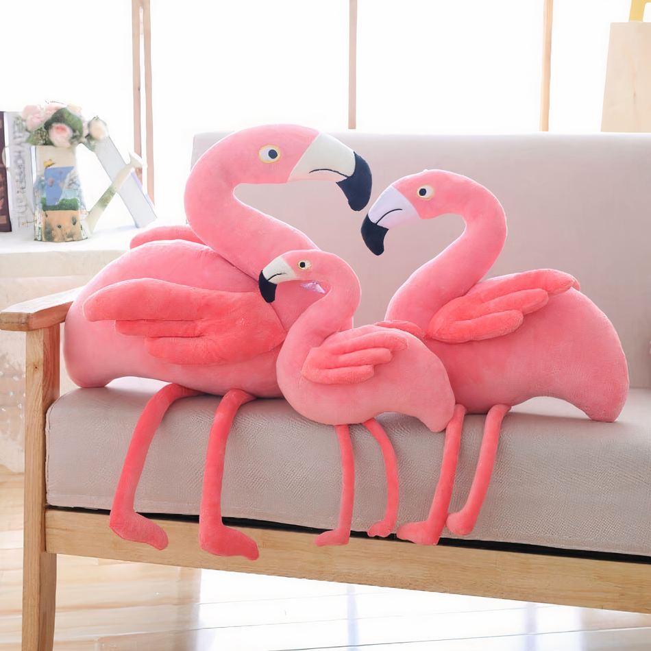 Peluche flamant rose géant doux chambre enfant déco