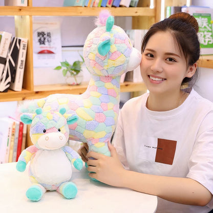 Peluche girafe arc-en-ciel douce enfant chambre colorée