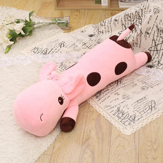 Peluche girafe géante rose