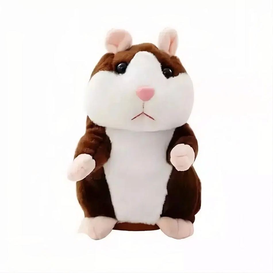 Peluche Hamster chocolat adorable interactif enfant doux