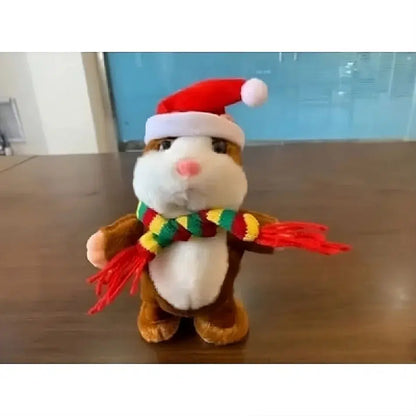 Peluche Hamster Noël interactif doux festif câlin