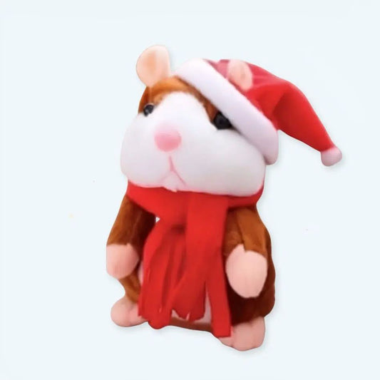 Peluche Hamster Noël parlant doux festif câlin enfant