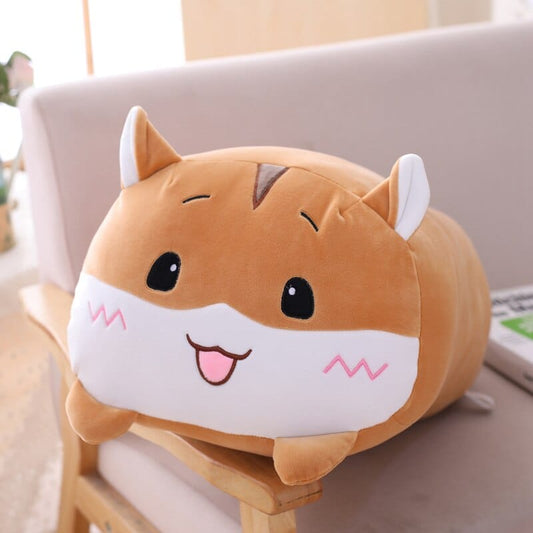 Peluche hamster squishmallow brun qui sourit