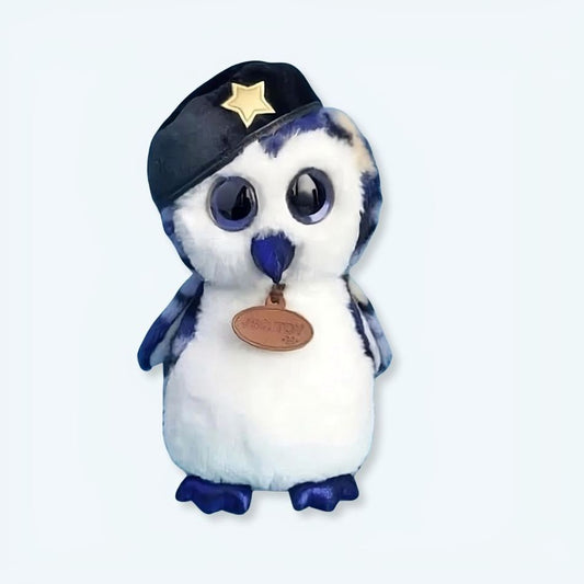 Peluche hibou bleu militaire doux chambre enfant