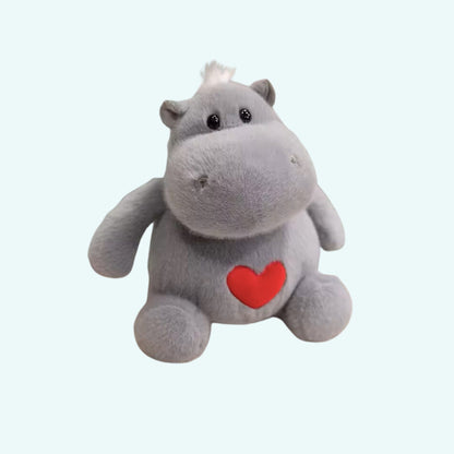 Peluche hippopotame tendre cœur doux enfant câlin