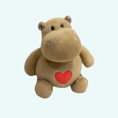 Peluche hippopotame tendre cœur doux enfant câlin