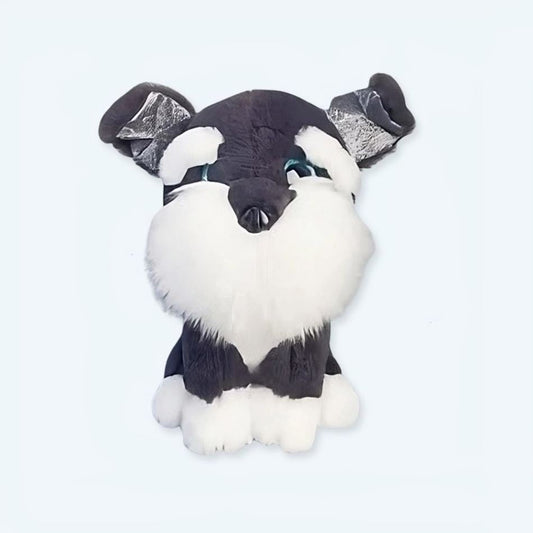 Peluche husky noir touffu compagnon doux hiver chaleureux