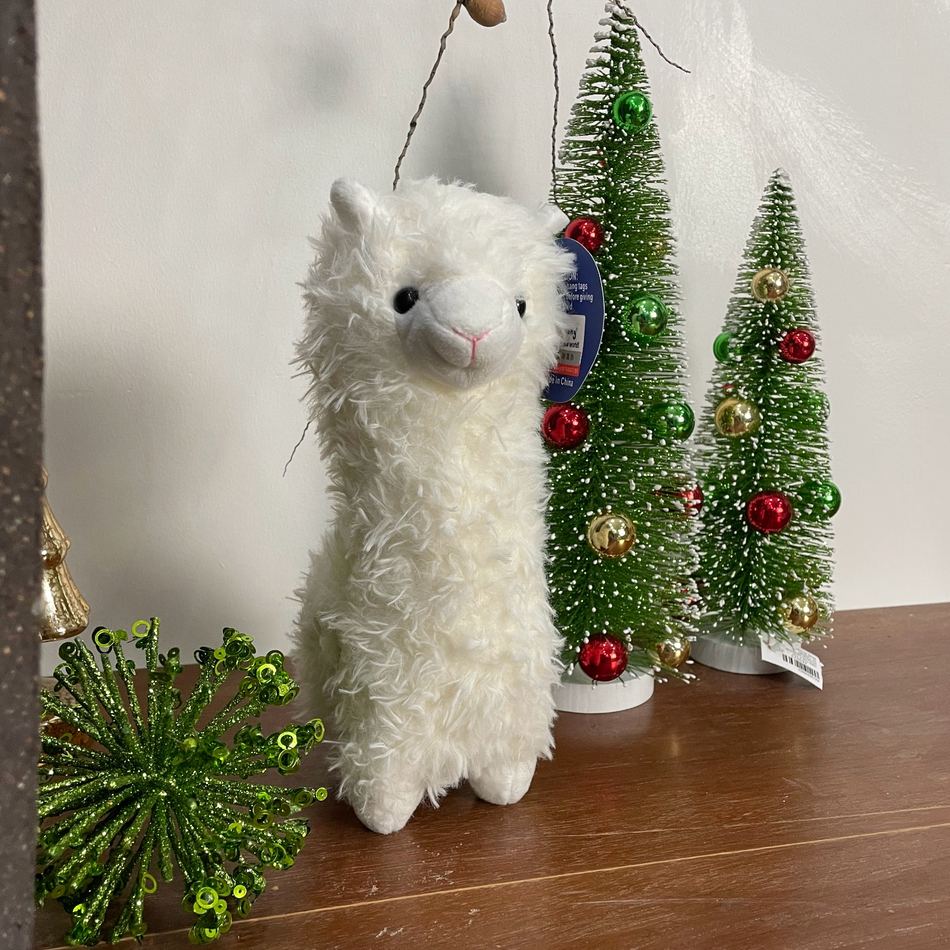 Peluche lama alpaga blanc doux câlin enfant chambre