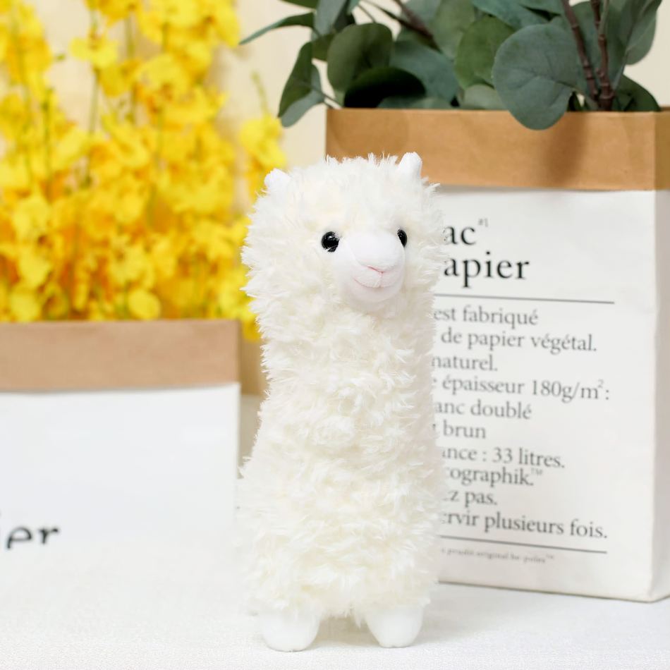 Peluche lama alpaga blanc doux câlin enfant chambre