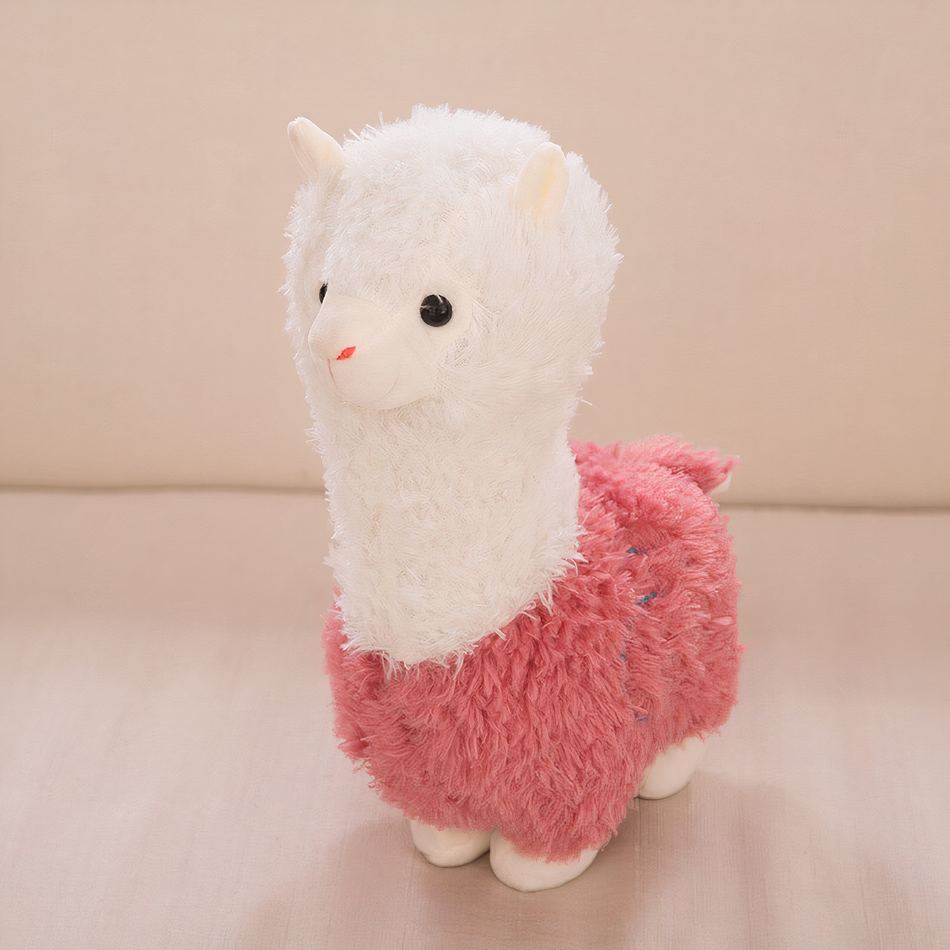 Peluche lama alpaga violet doux et câlin enfant