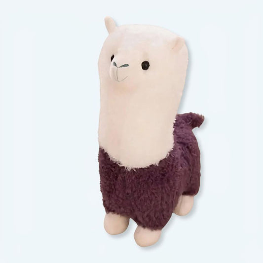 Peluche lama alpaga violet doux et câlin enfant