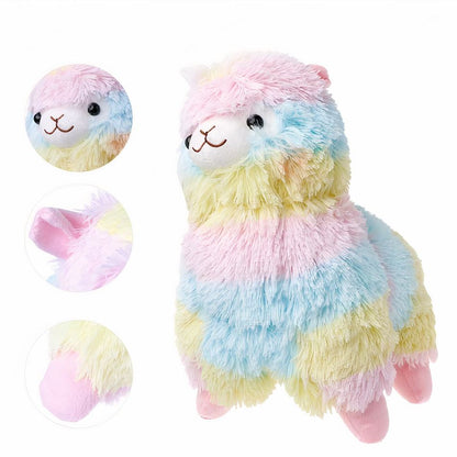 Peluche lama arc-en-ciel doux câlin décor pastel