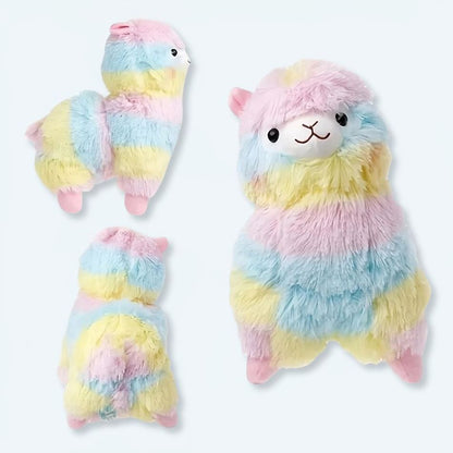 Peluche lama arc-en-ciel doux câlin décor pastel
