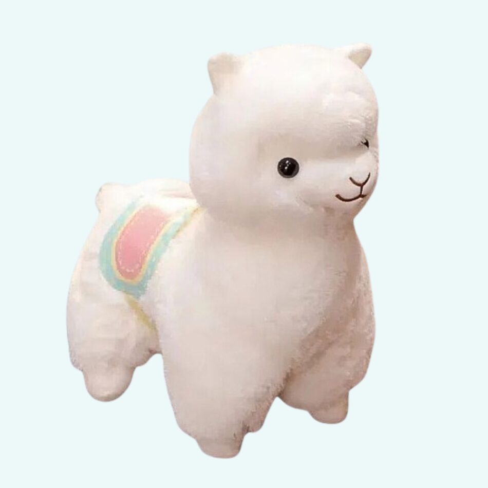 Peluche lama blanc doux câlin enfant chambre déco