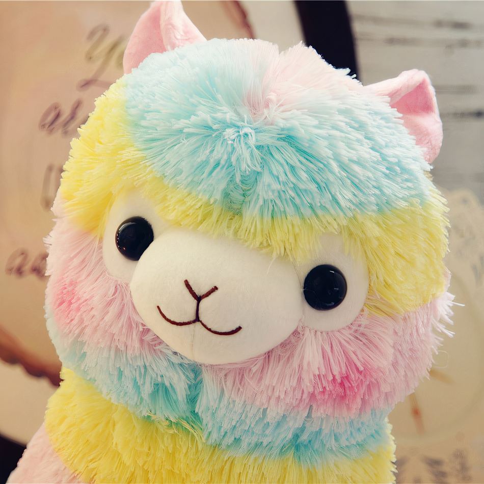 Peluche lama multicolore doux enfant chambre déco
