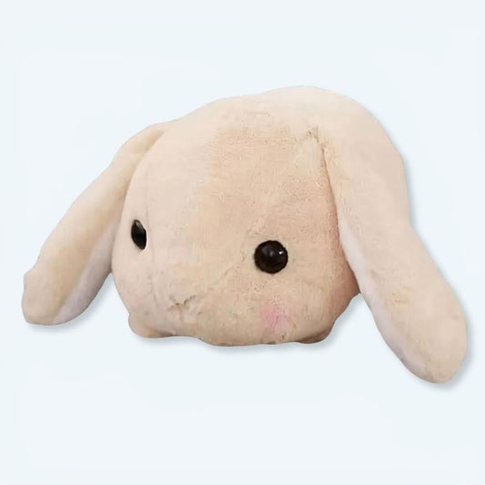 Peluche lapin beige doux couché enfant confort