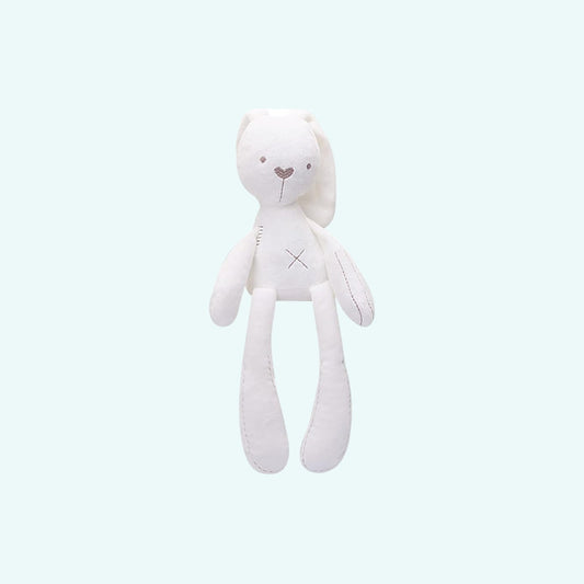 Peluche lapin blanc rose câlin doux enfant déco chambre