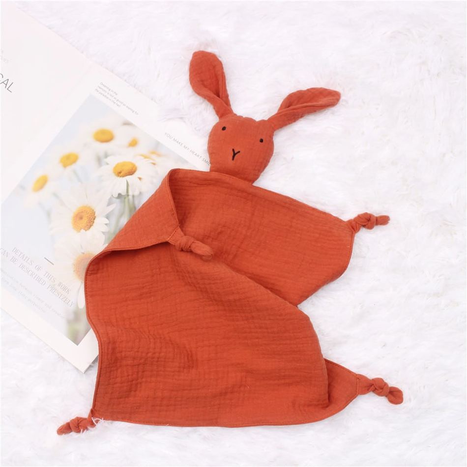 Peluche lapin câlin coton mousseline doux enfant